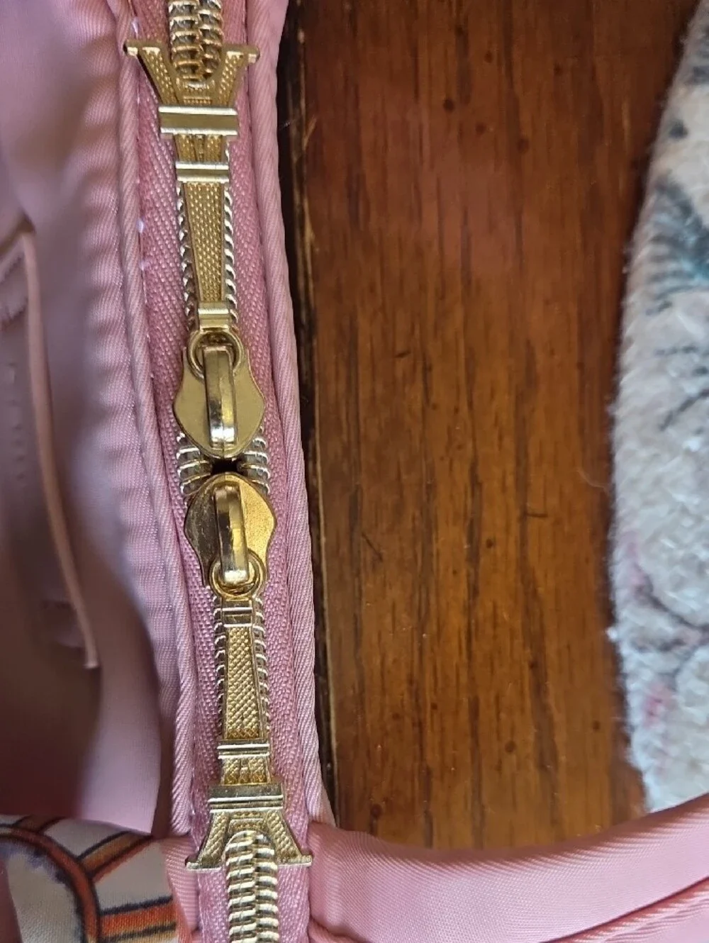Pink Two-Tone Laptop Tote with Scarf Accent